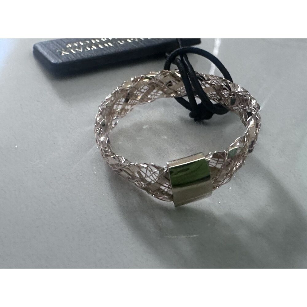 14K Solid Yellow Gold Mesh Ring Sz 10 Italy